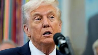 Former U.S. President Donald Trump speaking at a press conference