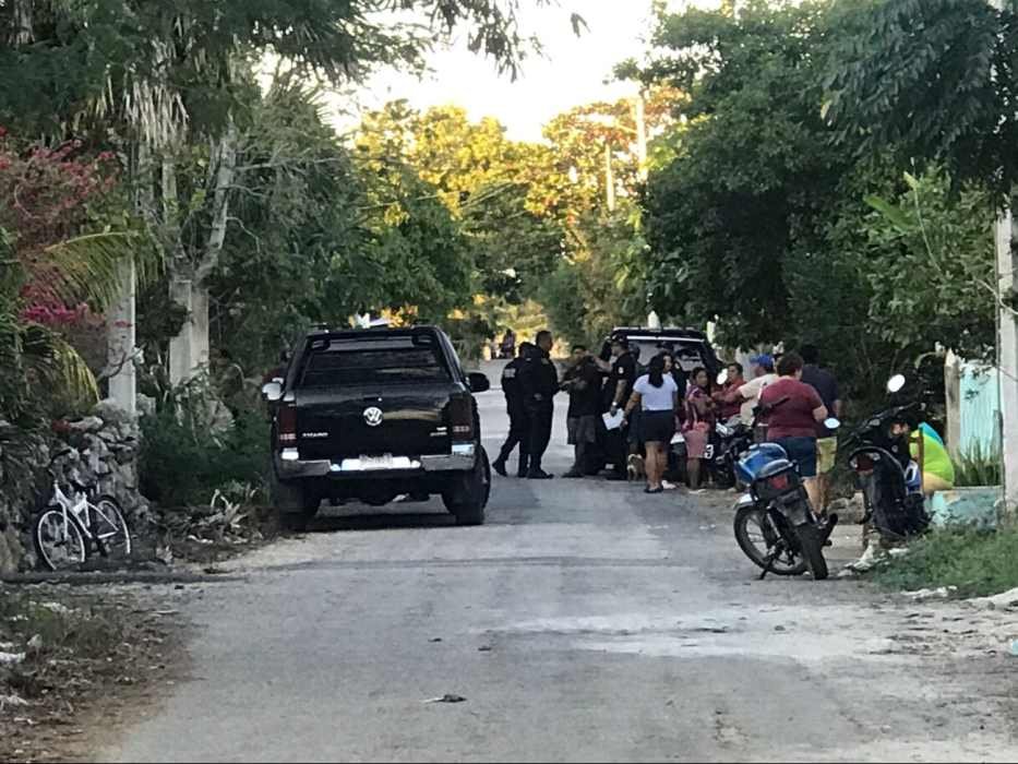 Scene of the armed attack in Dzilam González, Yucatán