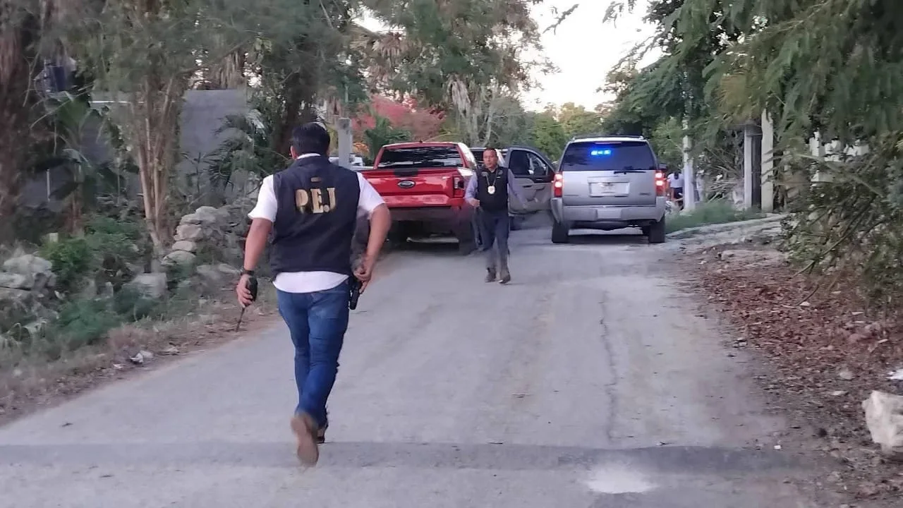 Scene from Dzilam González showing aftermath of armed attack in Yucatán