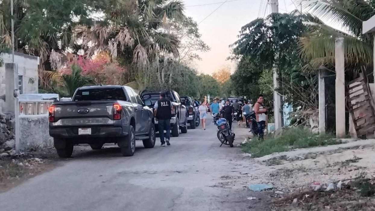 Crime scene at the stable in Dzilam González where two people were killed