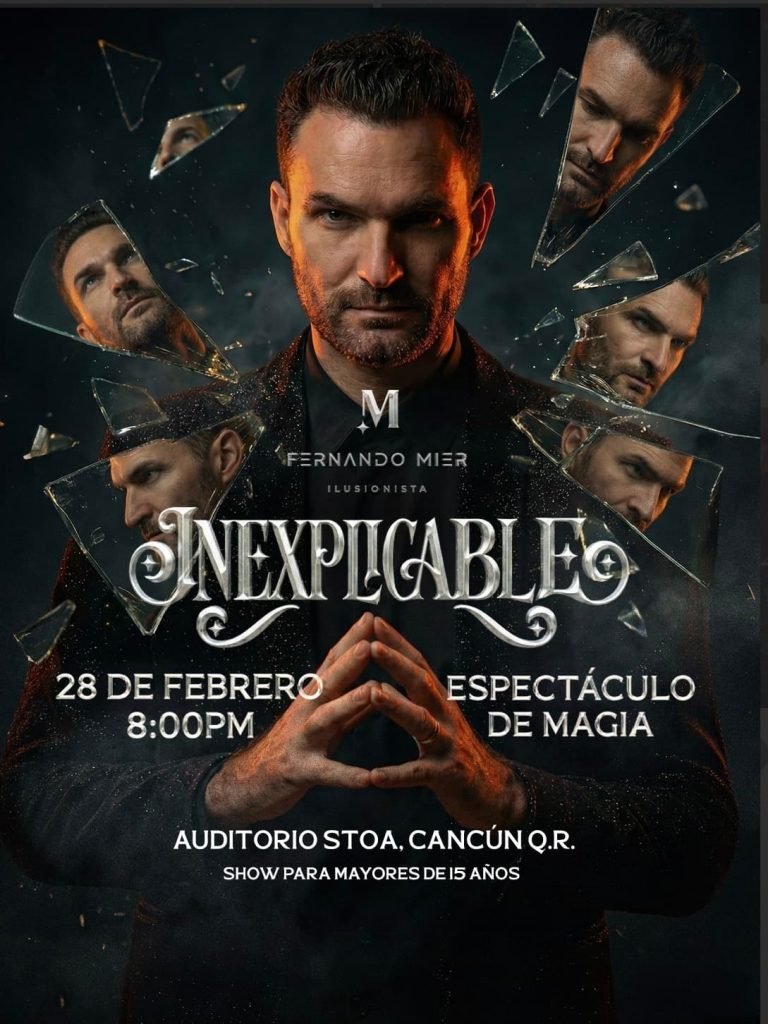 Mexican illusionist Fernando Mier performing magic on stage