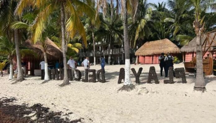 Scene at Xcalacoco beach club in Playa del Carmen where a foreign tourist died while receiving a massage
