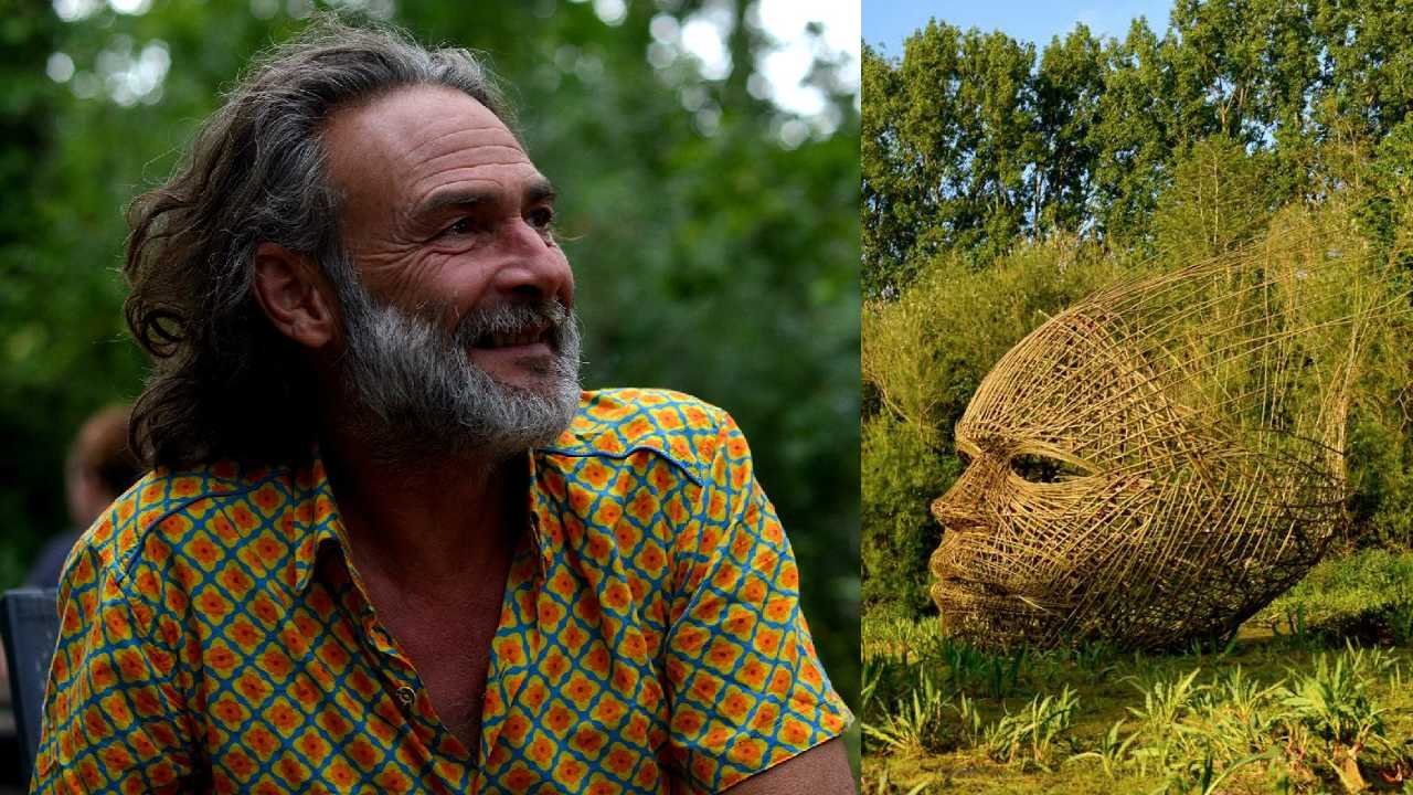 Artwork by French artist Fred Martin featured in the exhibition 'Born from the Soil: Nés de la Terre' at the Museum of the Island in Cozumel.