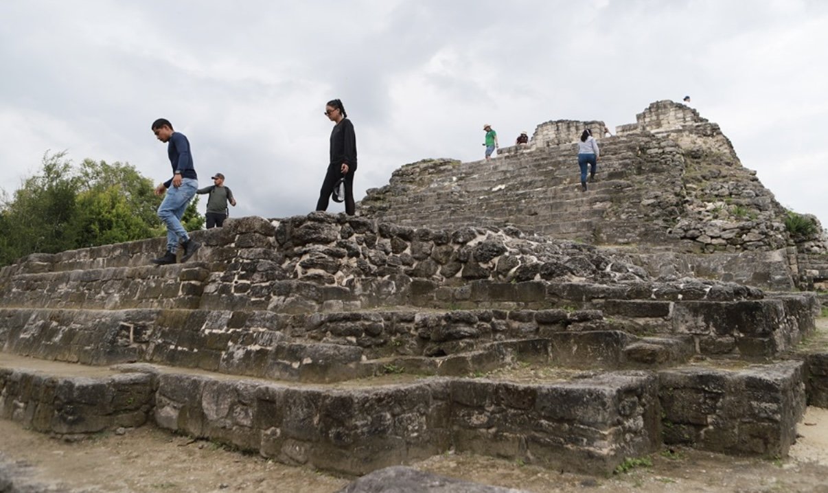 Entrance to the Ichkabal archaeological zone in Quintana Roo, Mexico
