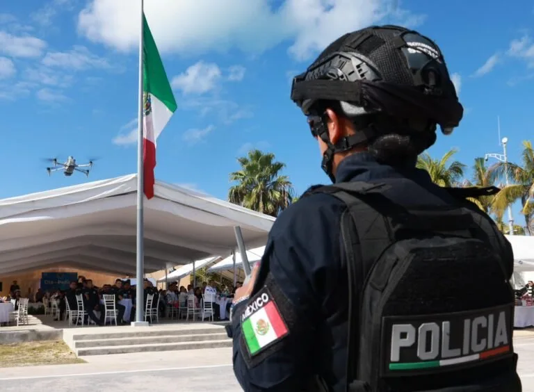 Members of the Isla Mujeres tactical drone unit during training exercises