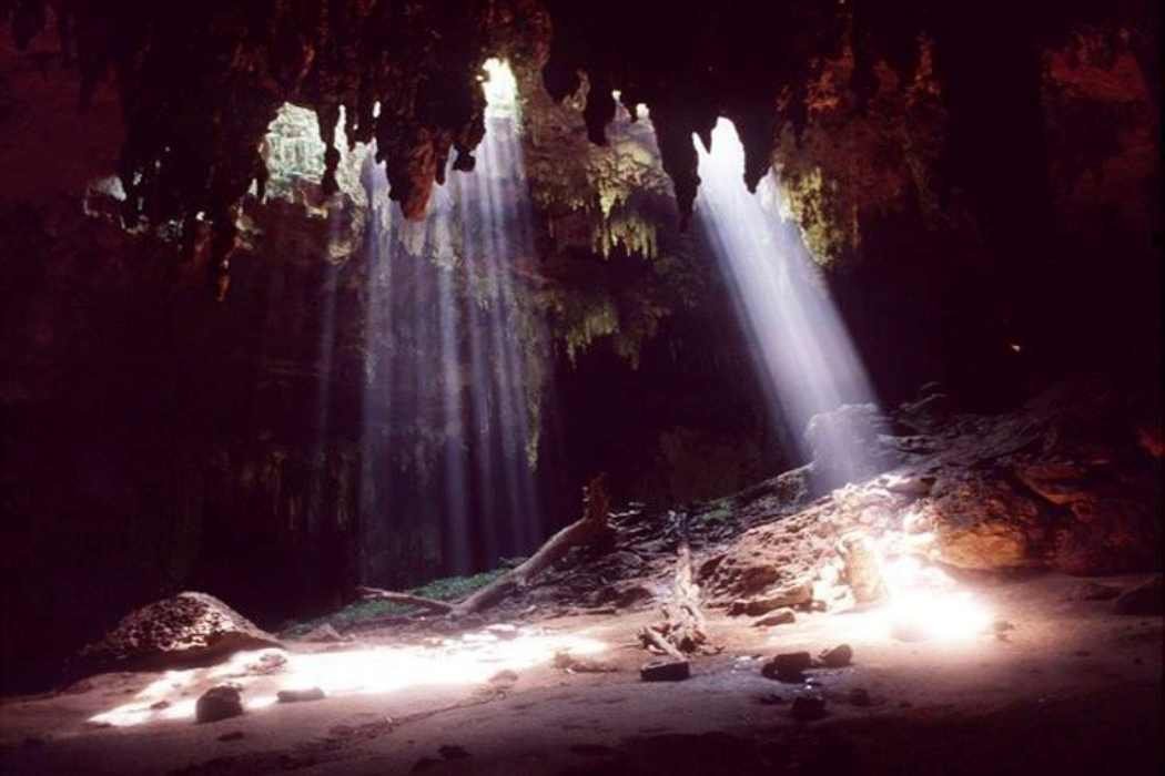Interior view of the Loltún Caves in Yucatán, Mexico