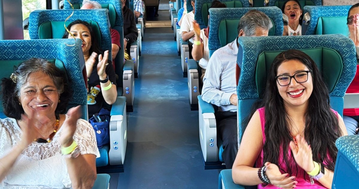 The Maya Train's luxury convoy traveling through the Mexican southeast