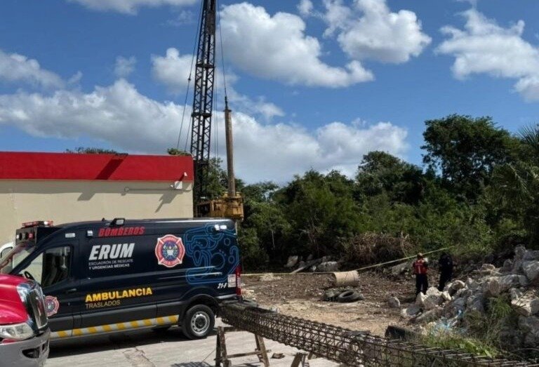 Construction site in Playa del Carmen where a worker died