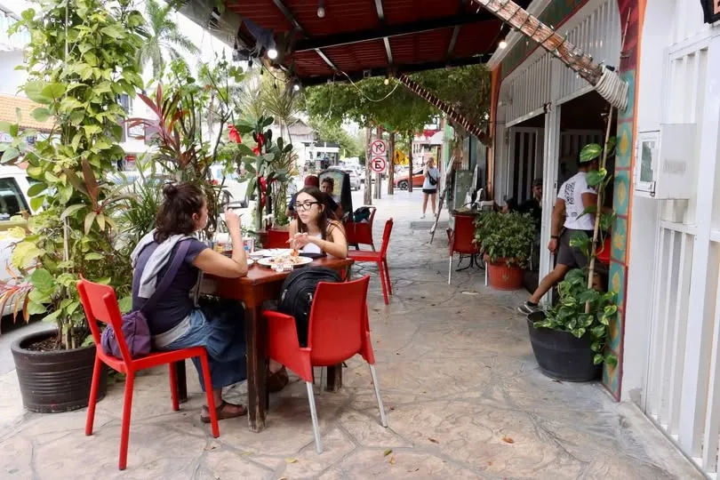 Puerto Morelos beach and pier during New Year celebrations