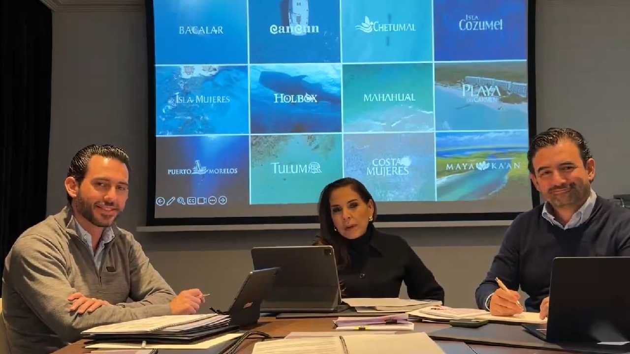 Quintana Roo delegation including Governor Mara Lezama arriving in Madrid for FITUR 2026