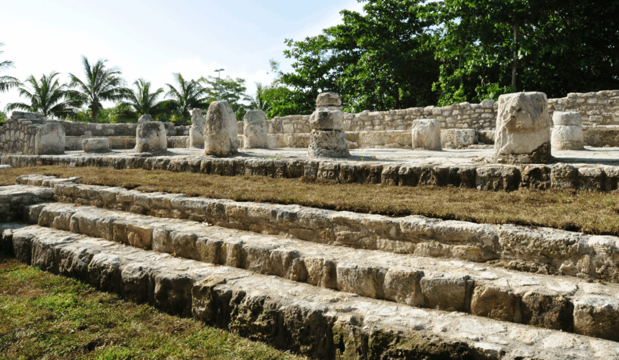 The Chaak Palace at San Miguelito archaeological zone in Cancún's hotel zone