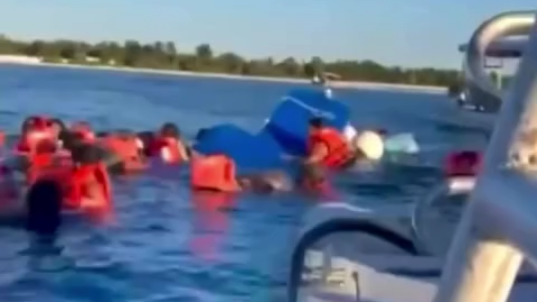 A tourist boat capsized in the waters off Cozumel, Mexico