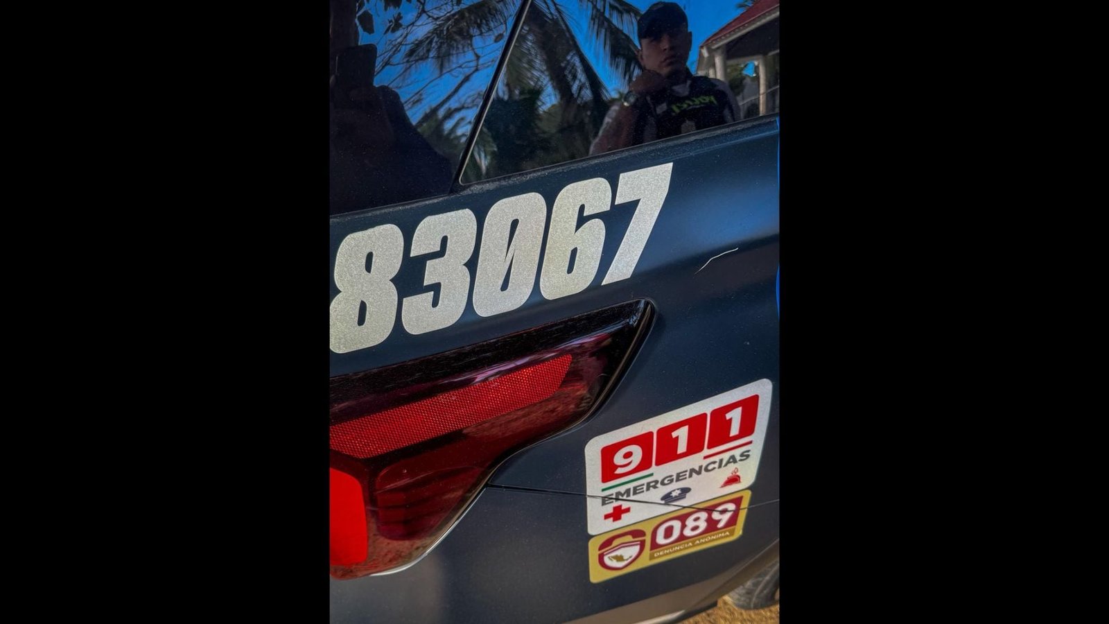 Tourist Police patrol vehicle involved in the incident in Playa del Carmen