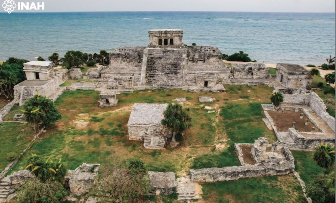 Entrance to the Tulum archaeological zone in Quintana Roo, Mexico