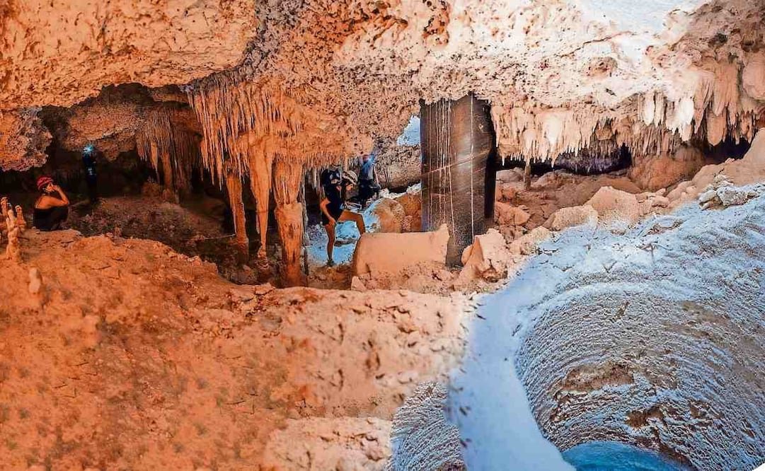 Aerial view of underground rivers and cenotes in Quintana Roo, Mexico
