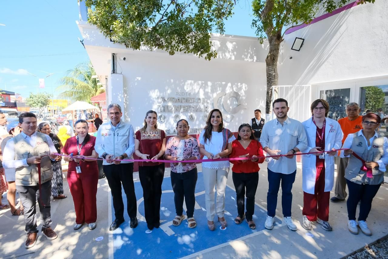 Governor Mara Lezama inaugurating the Well-being Unit in Rancho Viejo, Isla Mujeres