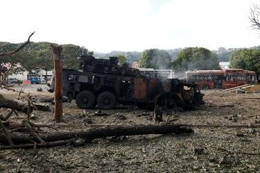 Image depicting US attack on Venezuela with Reuters credit