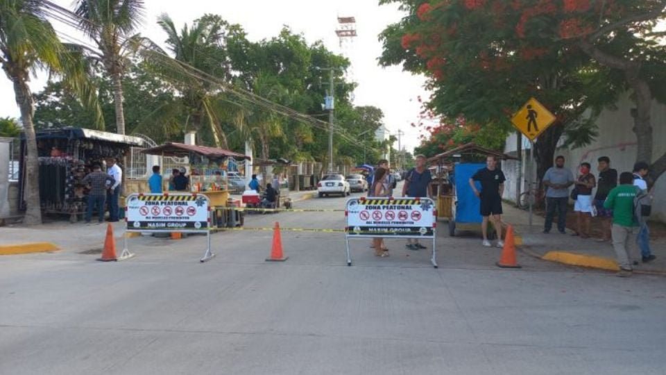 Map showing street closures in Tulum for Zamna Festival 2026