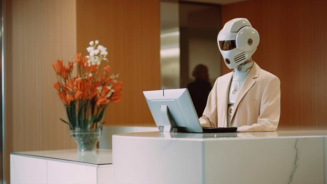 Illustrative image showing artificial intelligence being used in hotel operations