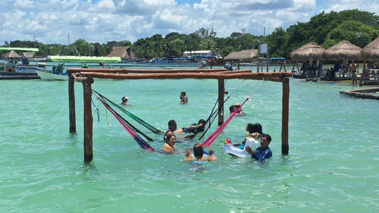 The Bacalar lagoon, a popular tourist attraction in Quintana Roo, Mexico