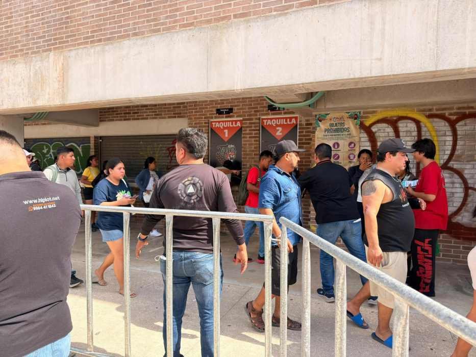 Officials inspecting vendor operations at Beto Ávila Stadium in Cancún during Carnival preparations