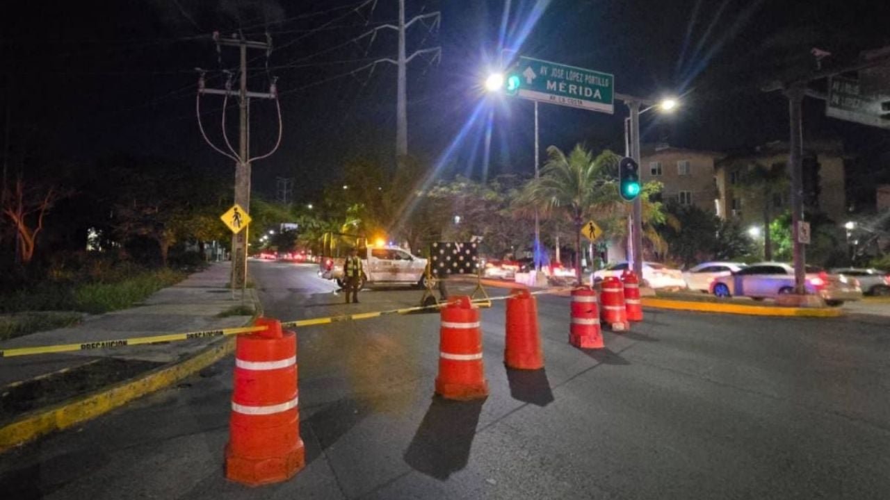 Map showing road closures in Cancún for the 2026 Carnival celebrations