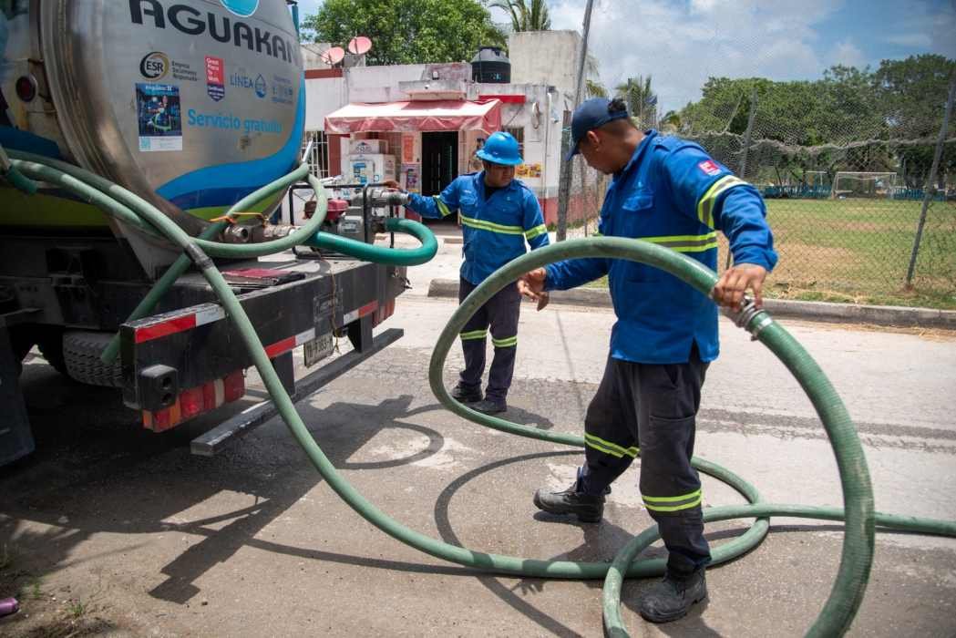 A view of infrastructure in Cancún affected by power outages impacting water supply