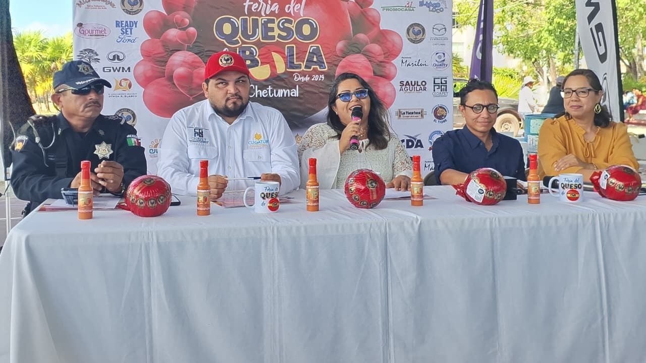 Visitors and exhibitors at the Cheese Ball Fair in Chetumal, Quintana Roo