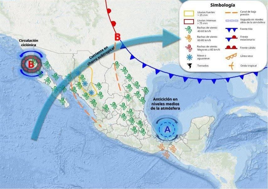 A sunny day with clear blue skies over Quintana Roo, Mexico