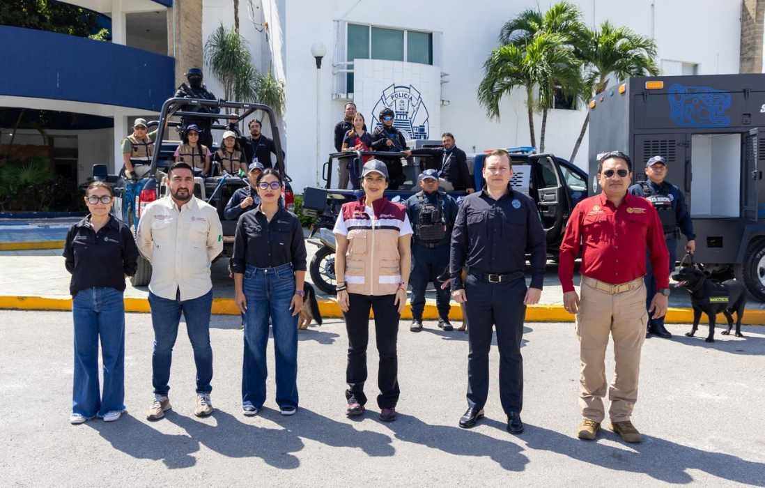Playa del Carmen Mayor Estefania Mercado speaks at the launch of the new Animal Protection Brigade.