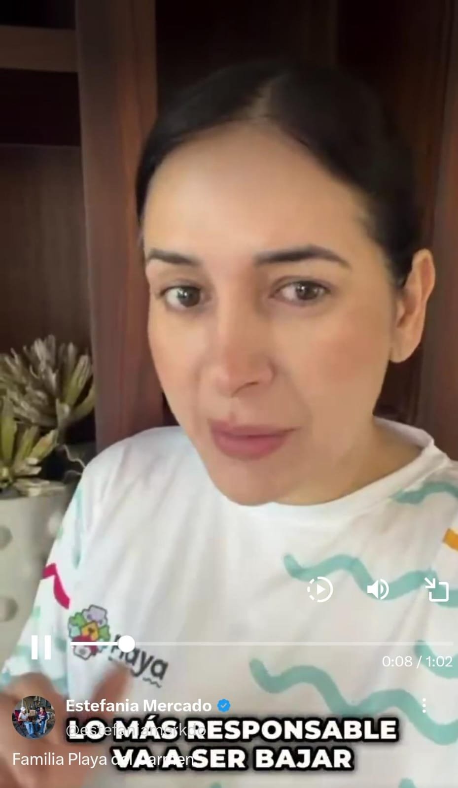 Playa del Carmen Mayor Estefanía Mercado in a video announcement