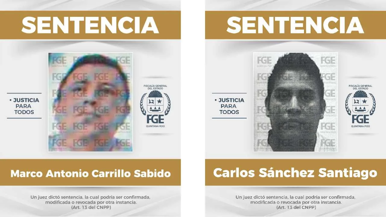 Officials from the Quintana Roo State Prosecutor's Office announcing sentencing decisions