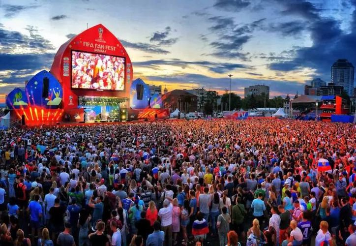 A promotional image for FIFA Fan Fest events in Quintana Roo, Mexico, featuring crowds and entertainment
