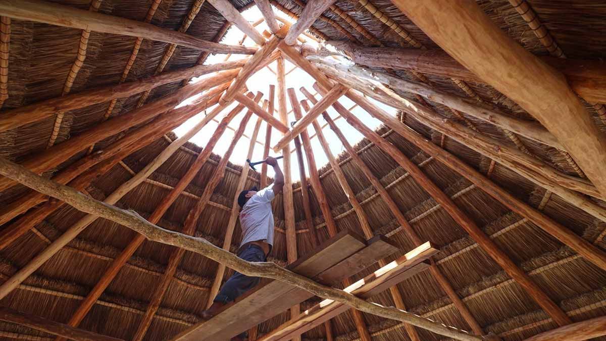 Exterior view of the restored Hacienda Mundaca in Isla Mujeres