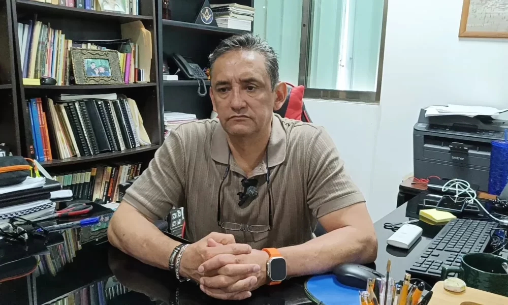 An INE voter identification card on a table