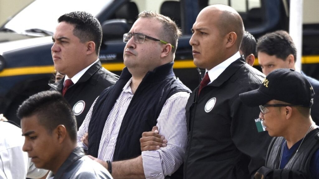 Former Veracruz governor Javier Duarte appears in court for a hearing on corruption charges