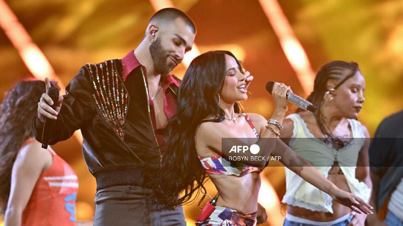 Colombian singer Manuel Turizo performing on stage