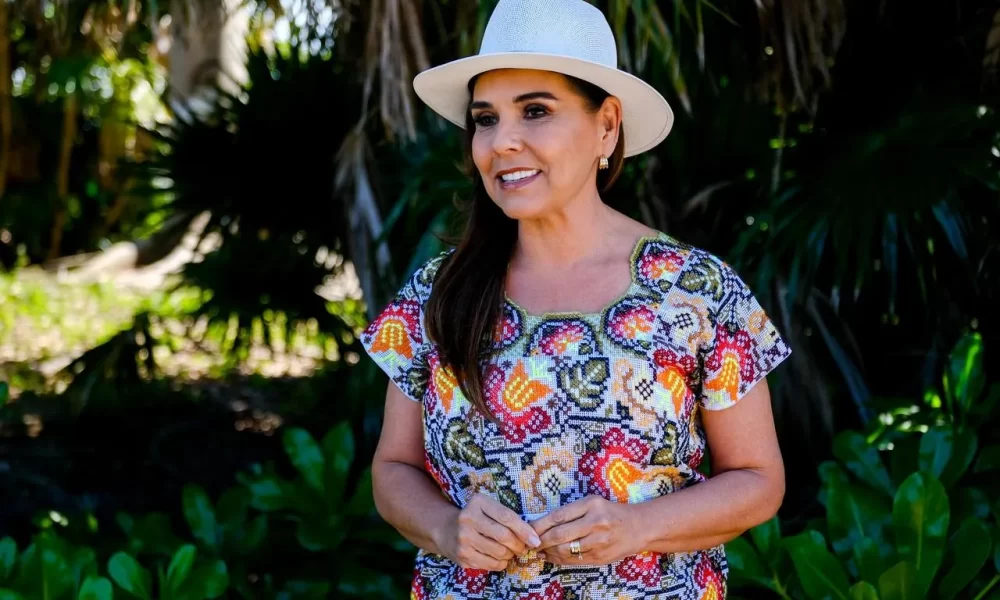 Quintana Roo Governor Mara Lezama speaking about wetland conservation on World Wetlands Day