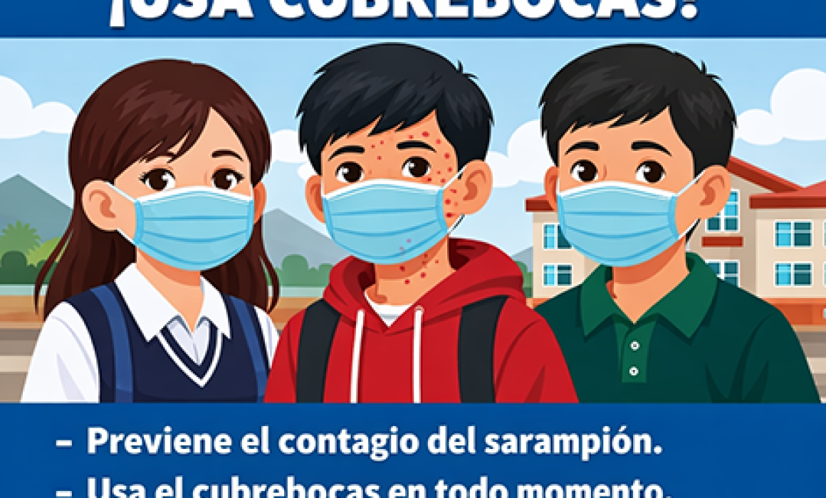 A classroom setting with students wearing masks, illustrating the return of COVID-19-era precautions due to a measles outbreak in Chiapas, Mexico.