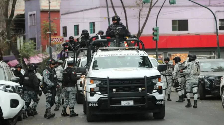 Mexican military personnel patrolling in Jalisco following violent incidents after the death of cartel leader Nemesio Oseguera Cervantes, known as 'El Mencho'