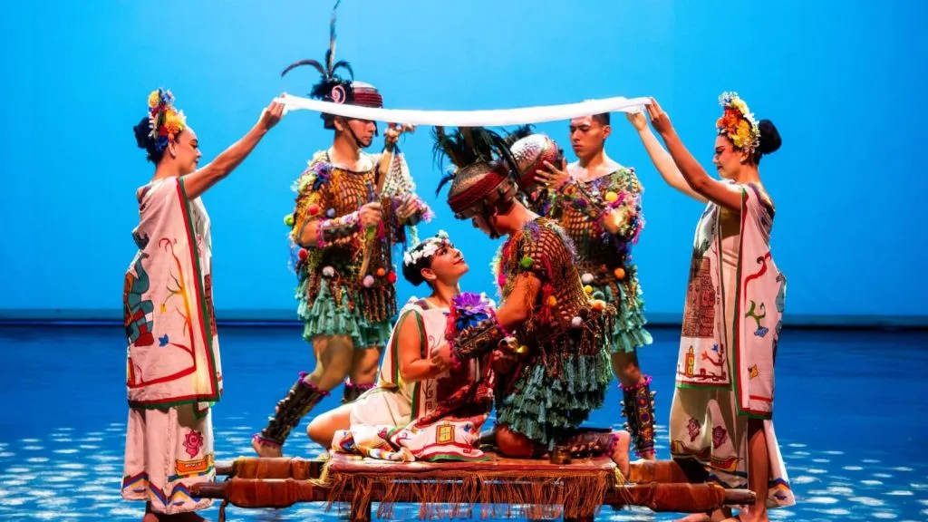 Dancers from the Municipal Ballet Folklórico performing traditional dances on stage