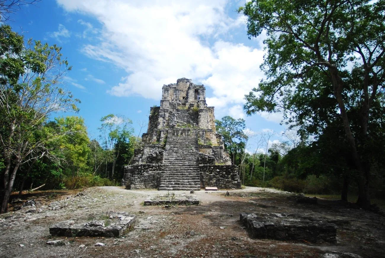 A view of the Muyil archaeological site within the Sian Ka'an Biosphere Reserve in Quintana Roo, Mexico