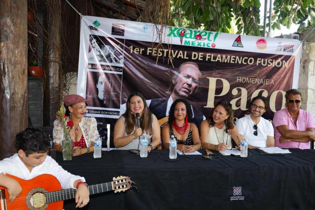 Officials and artists at the announcement event for the first Flamenco Fusion Festival in Playa del Carmen