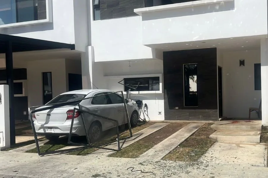 Damage from a gas explosion at a home in Playa del Carmen, Quintana Roo