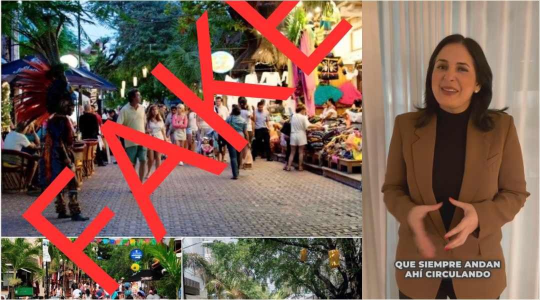 Playa del Carmen Mayor Estefanía Mercado speaking at a press conference