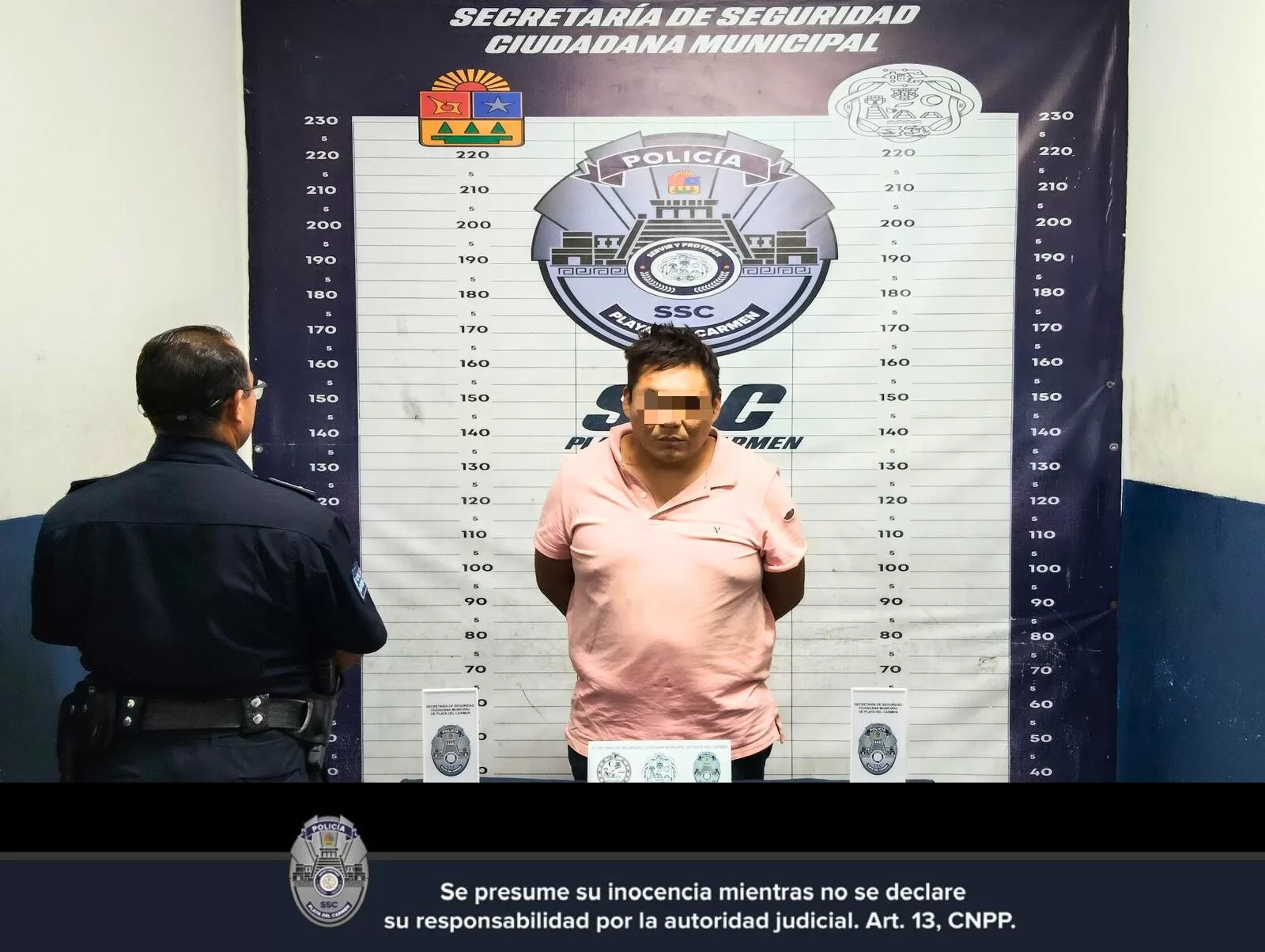 Police officers conducting an operation in Playa del Carmen, Mexico