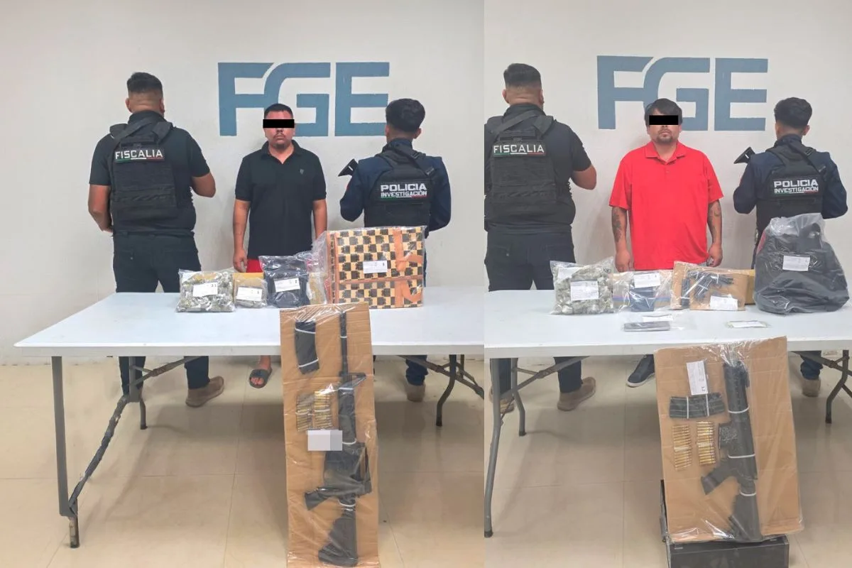 Police officers conducting an operation in Playa del Carmen, Mexico