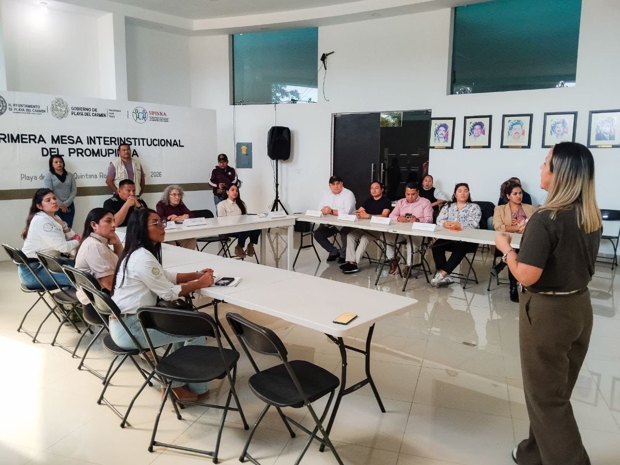 Municipal officials and staff attend a meeting to launch the PROMUPINA child protection program in Playa del Carmen