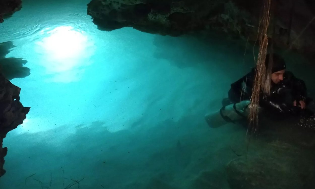 Aerial view of the Yucatan Peninsula coastline showing the vulnerable aquifer system