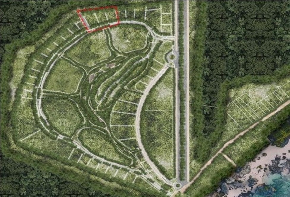 Aerial view of the proposed Tulum 101 Park development site showing vegetation and cleared areas